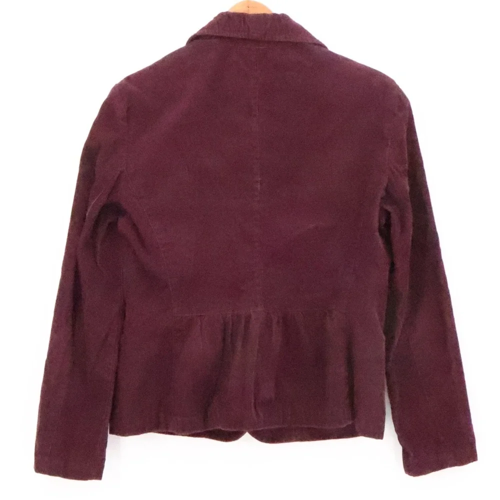 Talbots Burgundy Corduroy Blazer Womens Size 8 Dark Academia Career Button 2010s